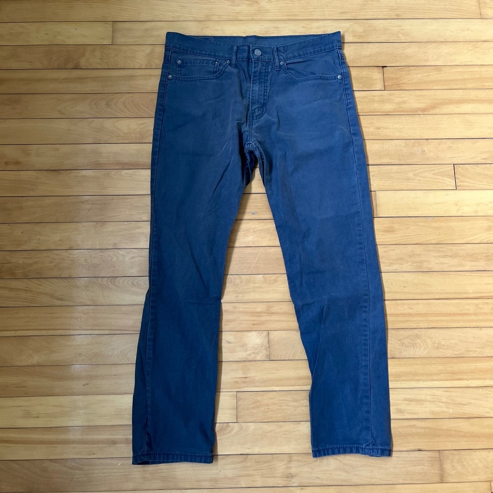 Levis 511 Slim Fit Pants Mens 34x30 Navy Blue Chino Style Twill Trousers